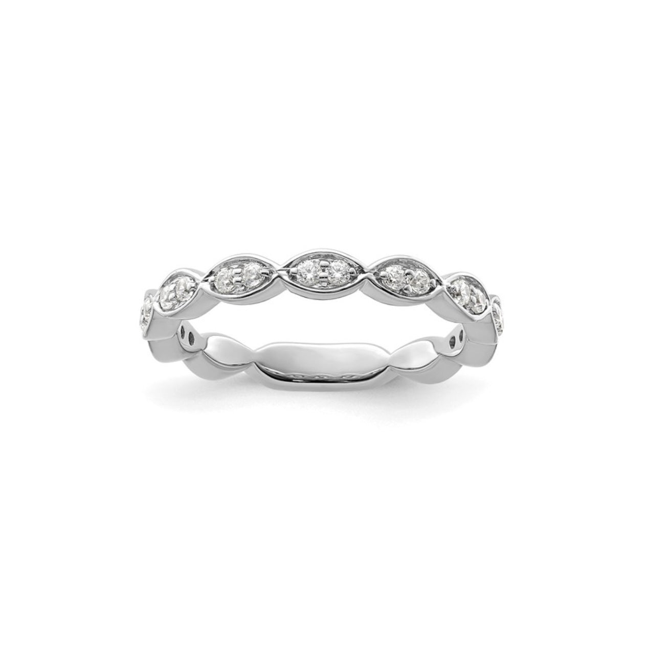 Scalloped Design Diamond Band