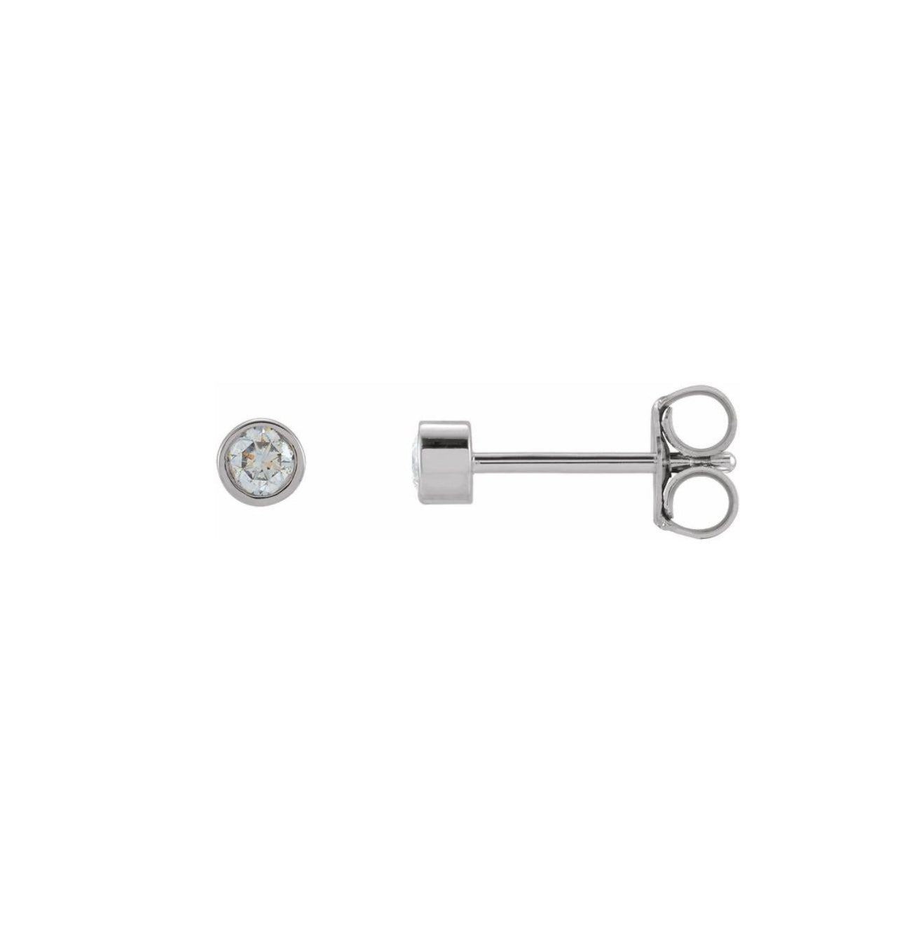 Mini Bezel Round Diamond Studs