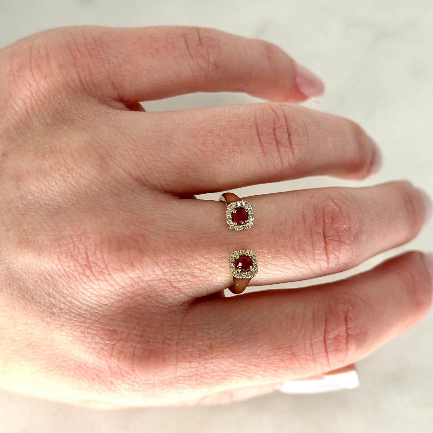 Diamond & Ruby Open Ring