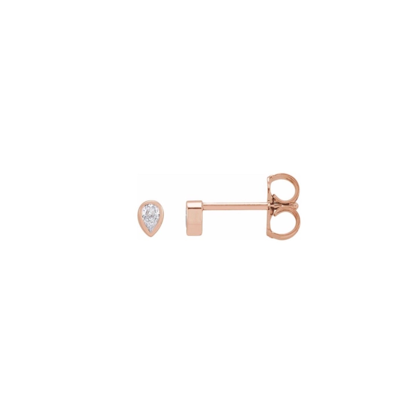 Bezel Pear Diamond Studs