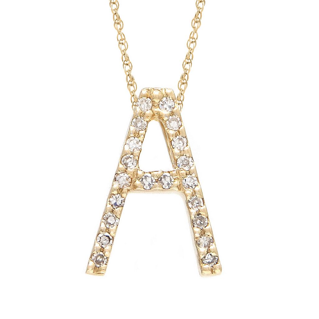 Diamond A Initial Necklace