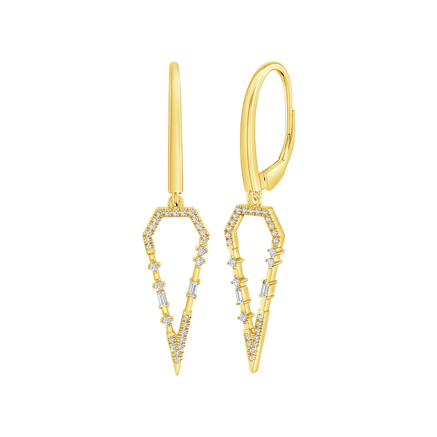 Diamond Spike Drop Earrings