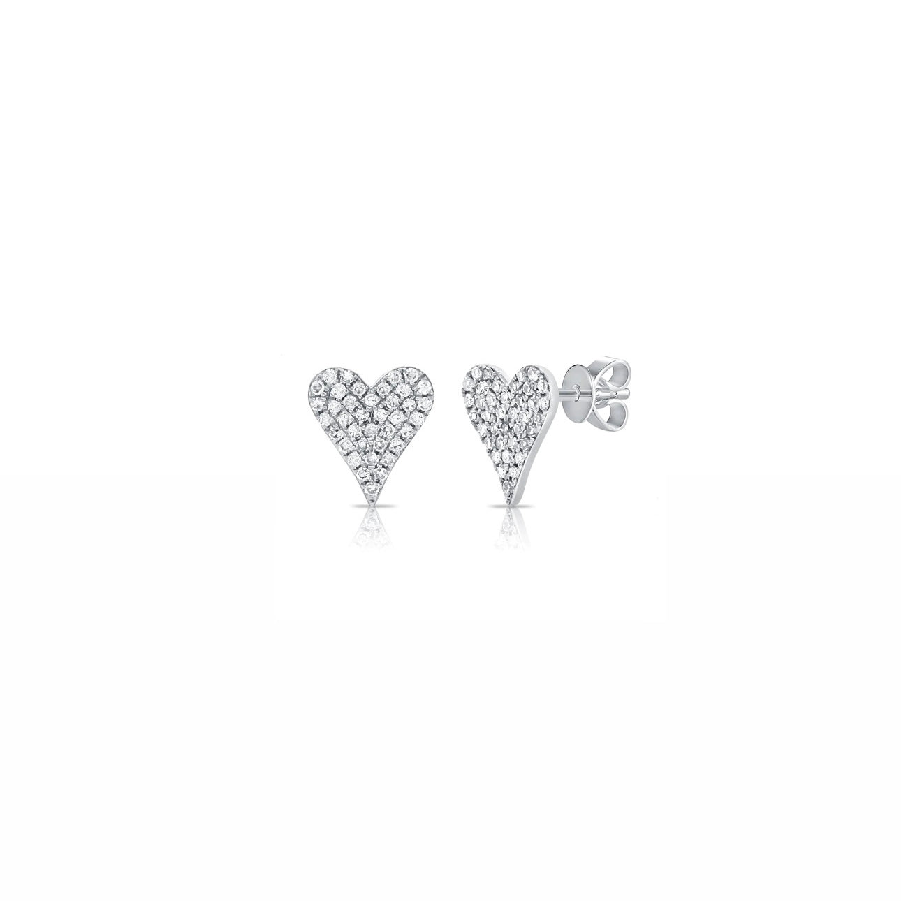 Pave Heart Studs