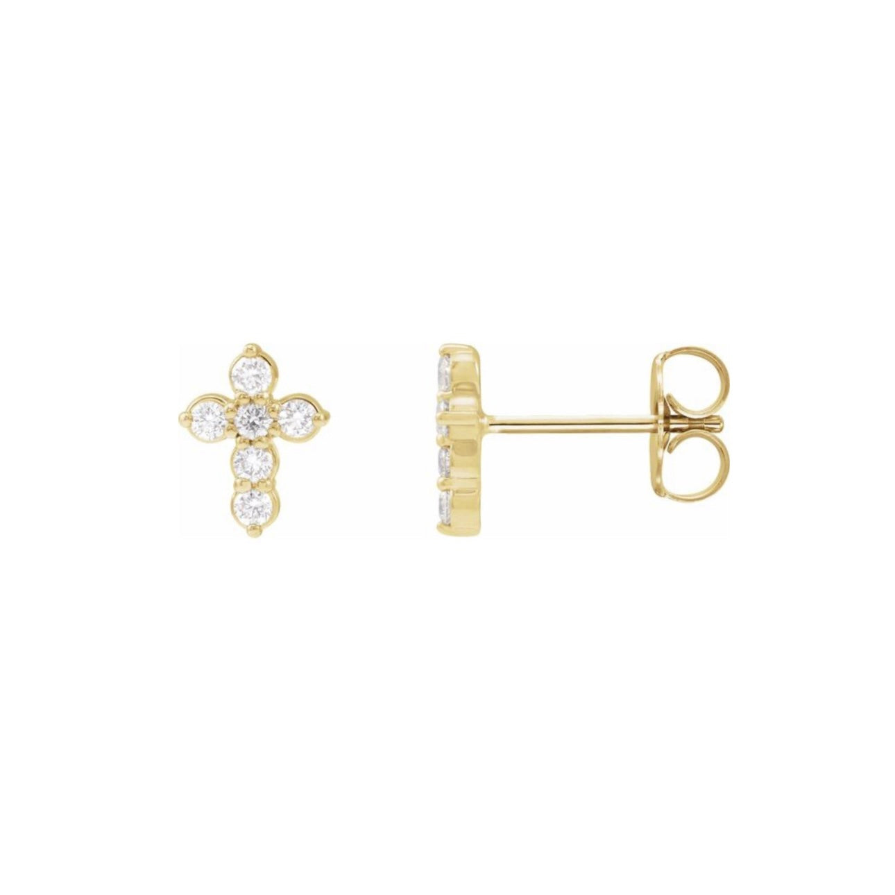 Petite Diamond Cross Studs