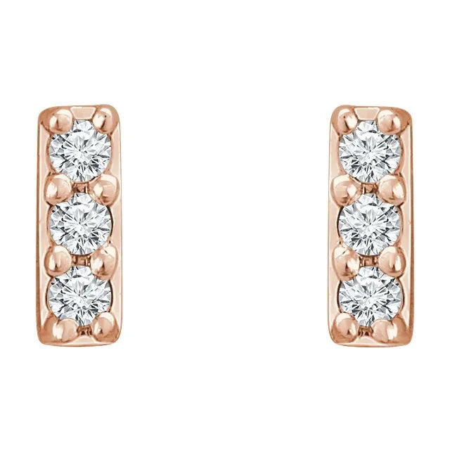 Mini Diamond Bar Studs