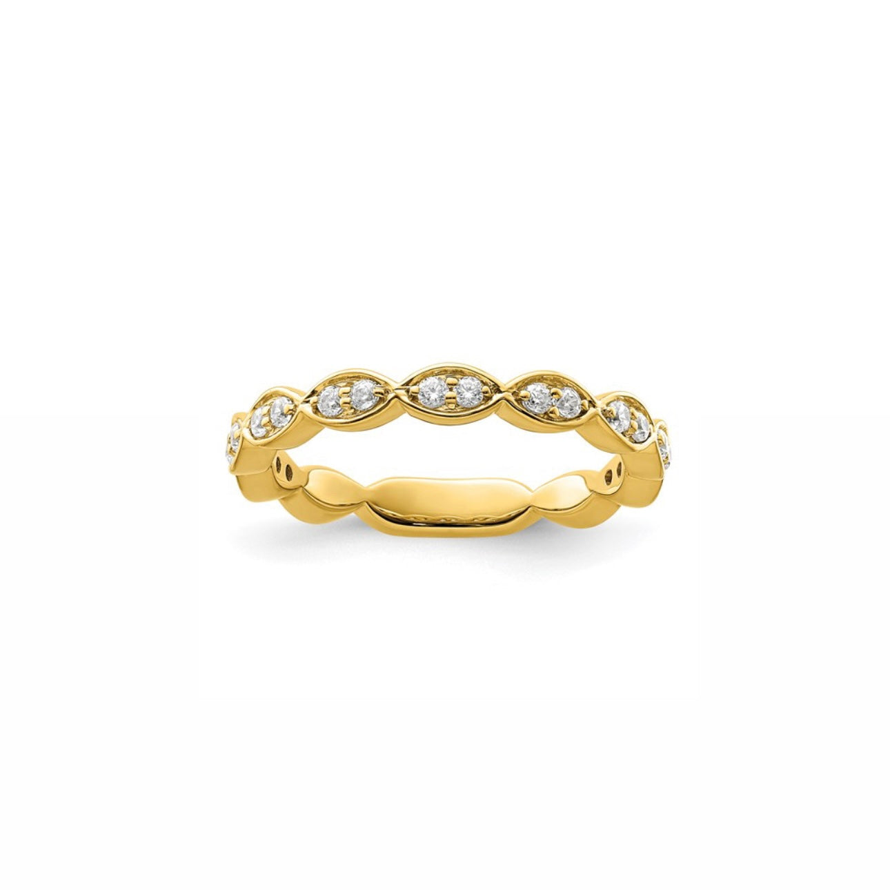 Scalloped Design Diamond Band