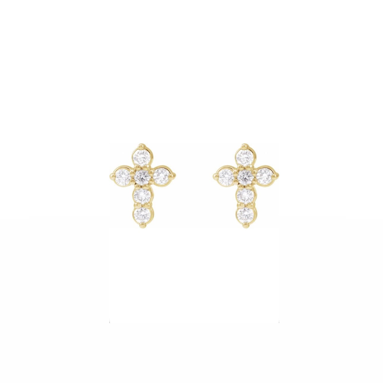 Petite Diamond Cross Studs