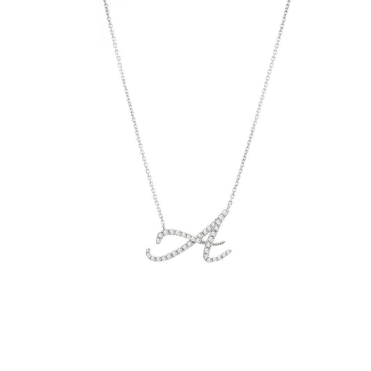 Diamond A Initial Necklace