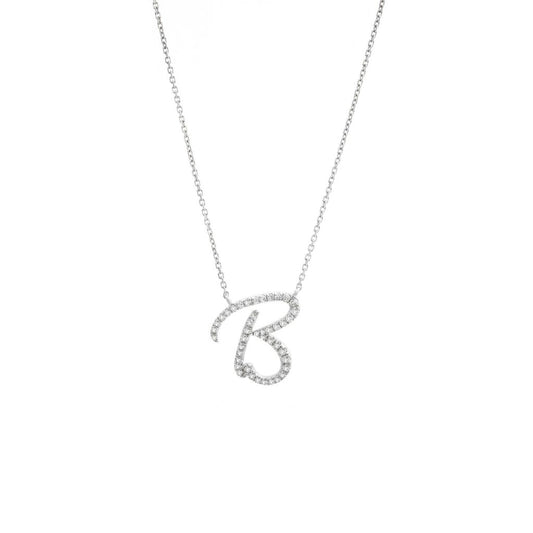 Diamond B Initial Necklace