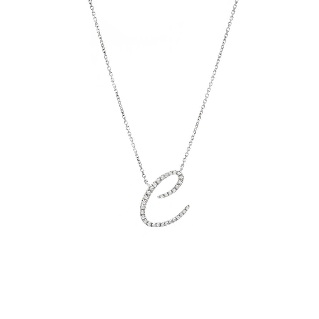 Diamond C Initial Necklace