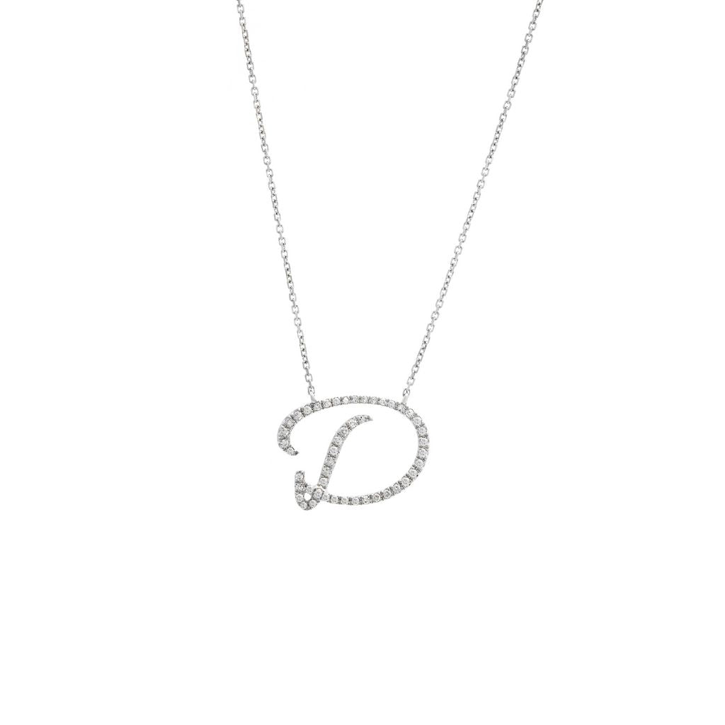 Diamond D Initial Necklace