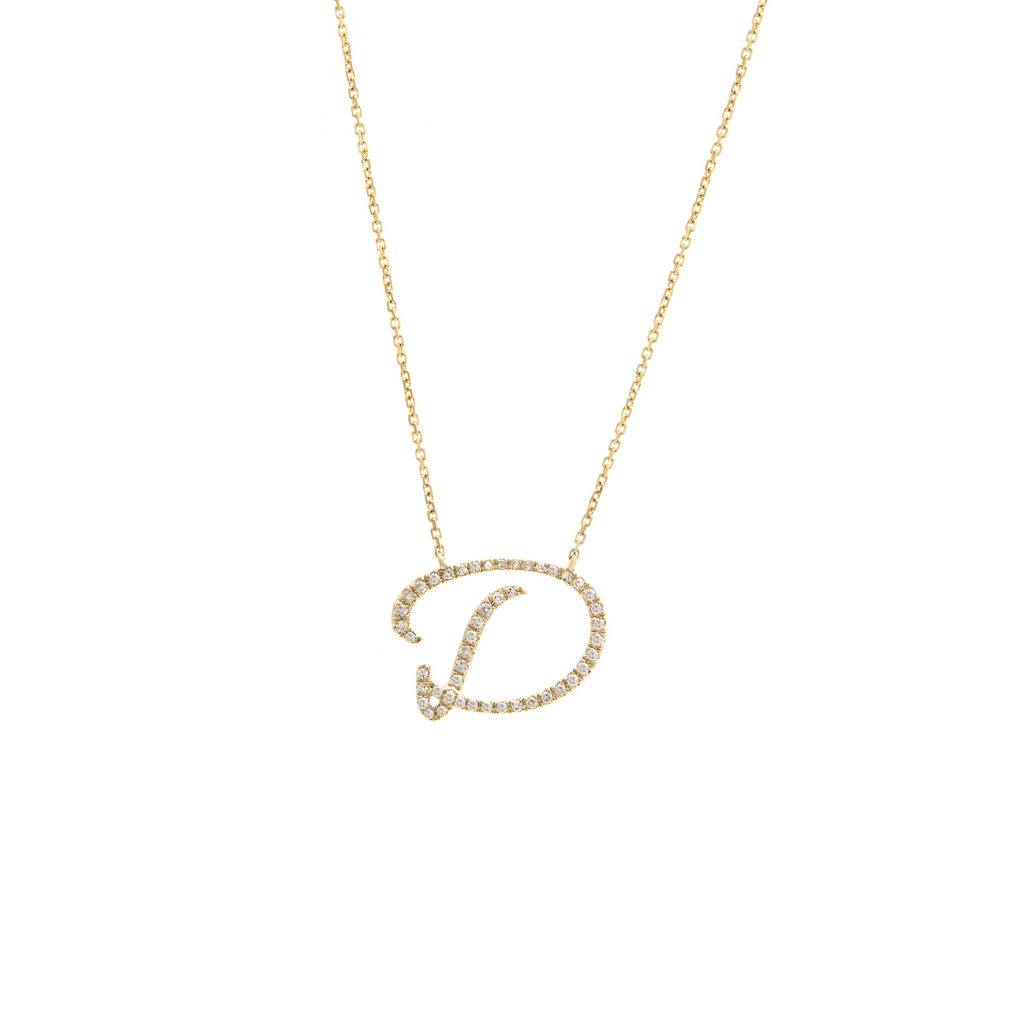 Diamond D Initial Necklace