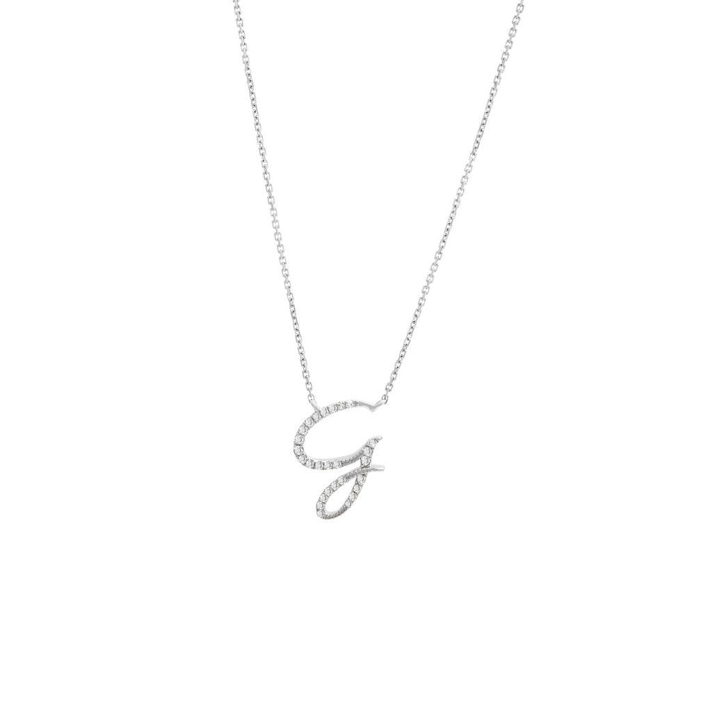 Diamond G Initial Necklace