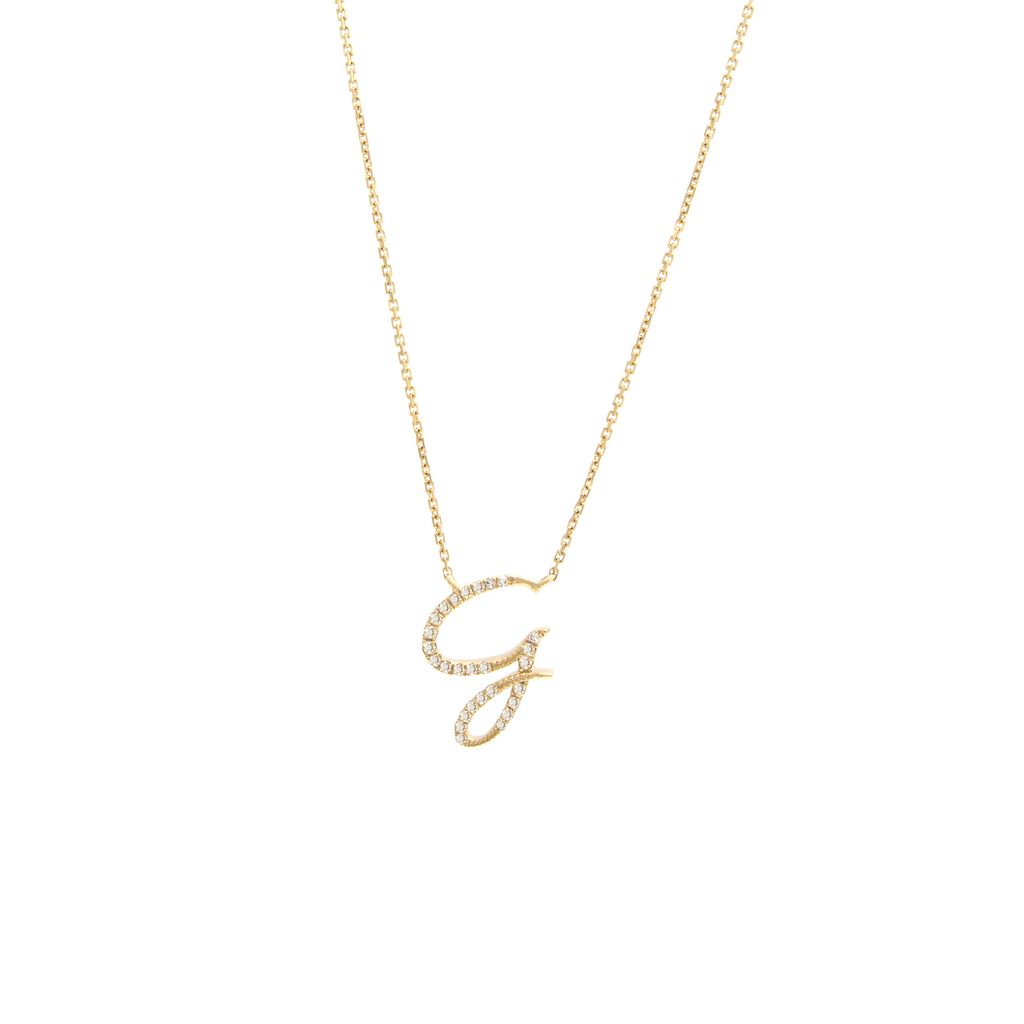 Diamond G Initial Necklace