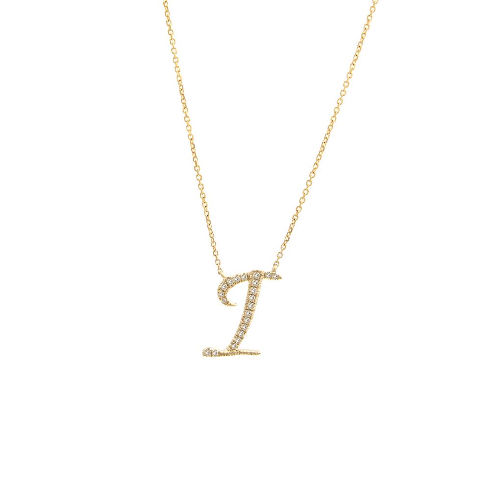 Diamond I Initial Necklace