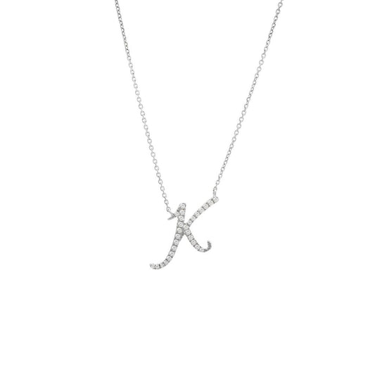 Diamond K Initial Necklace