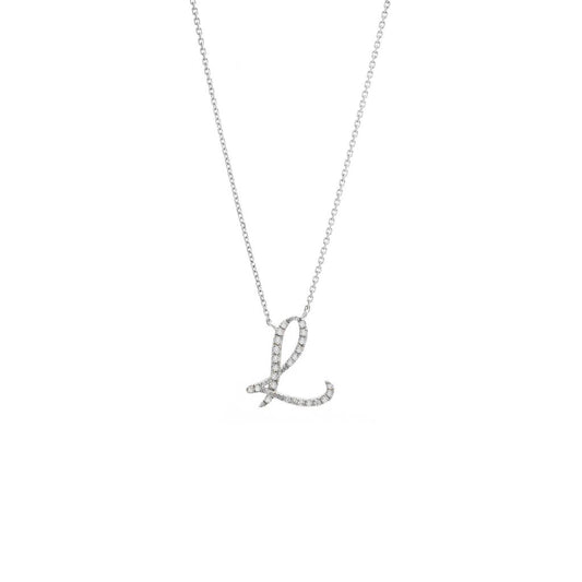 Diamond L Initial Necklace