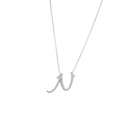 Diamond N Initial Necklace