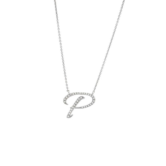 Diamond P Initial Necklace