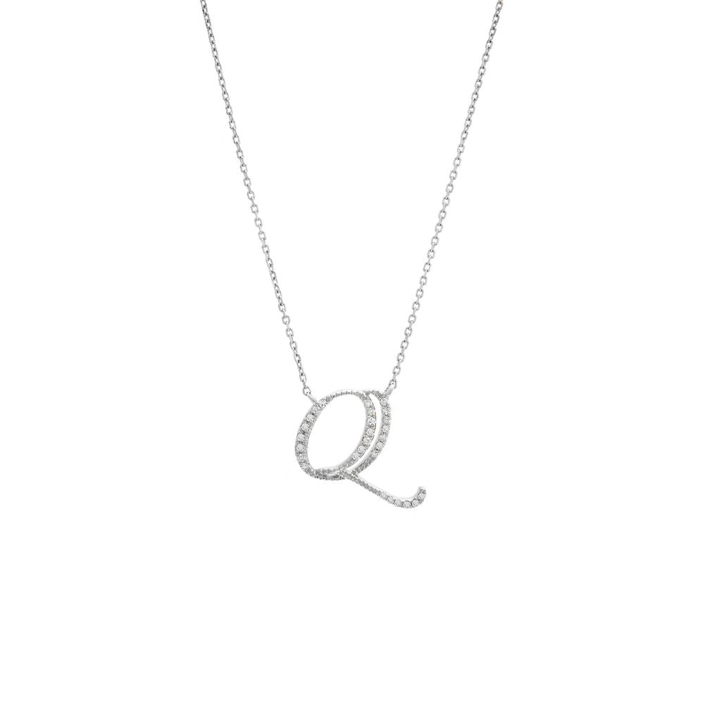 Diamond Q Initial Necklace