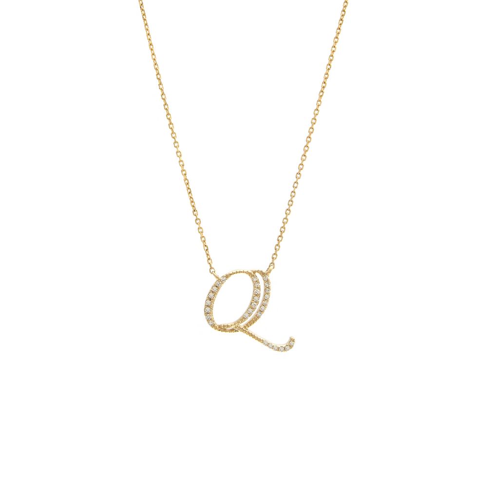 Diamond Q Initial Necklace