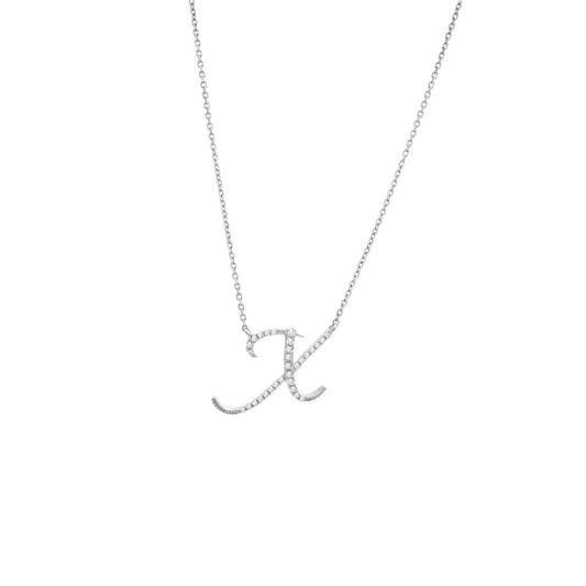 Diamond X Initial Necklace