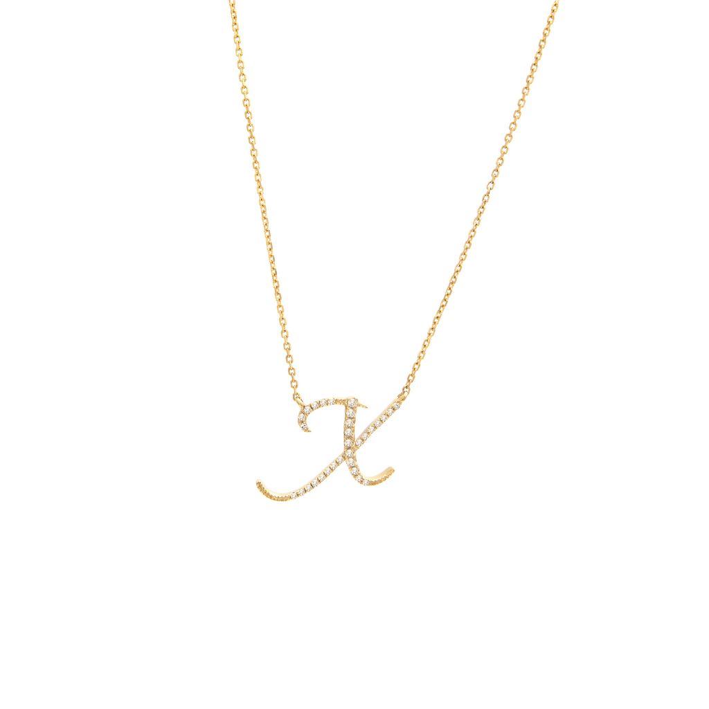 Diamond X Initial Necklace