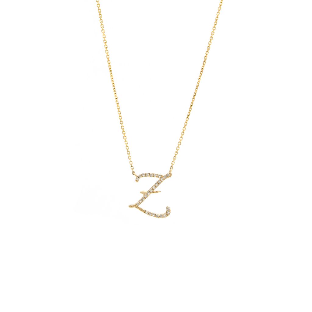 Diamond Z Initial Necklace