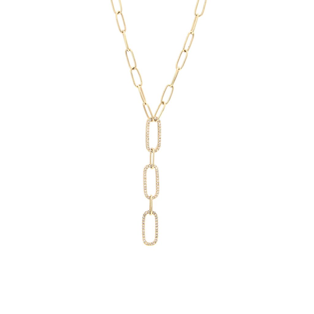 Paperclip Diamond Lariat Chain