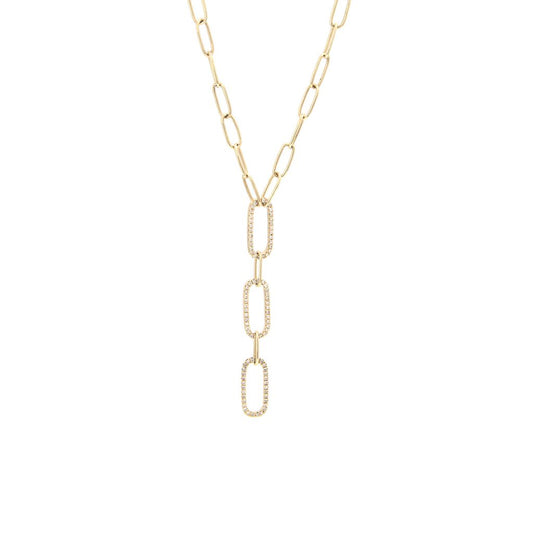 Paperclip Diamond Lariat Chain