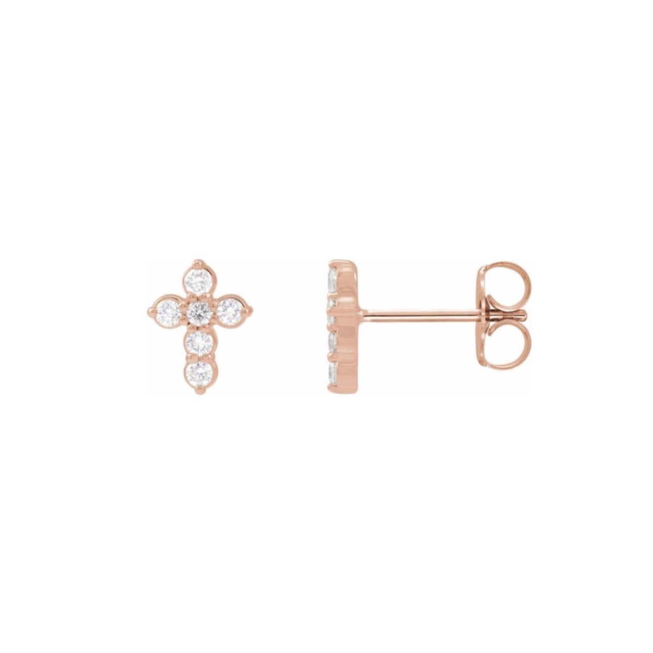 Petite Diamond Cross Studs