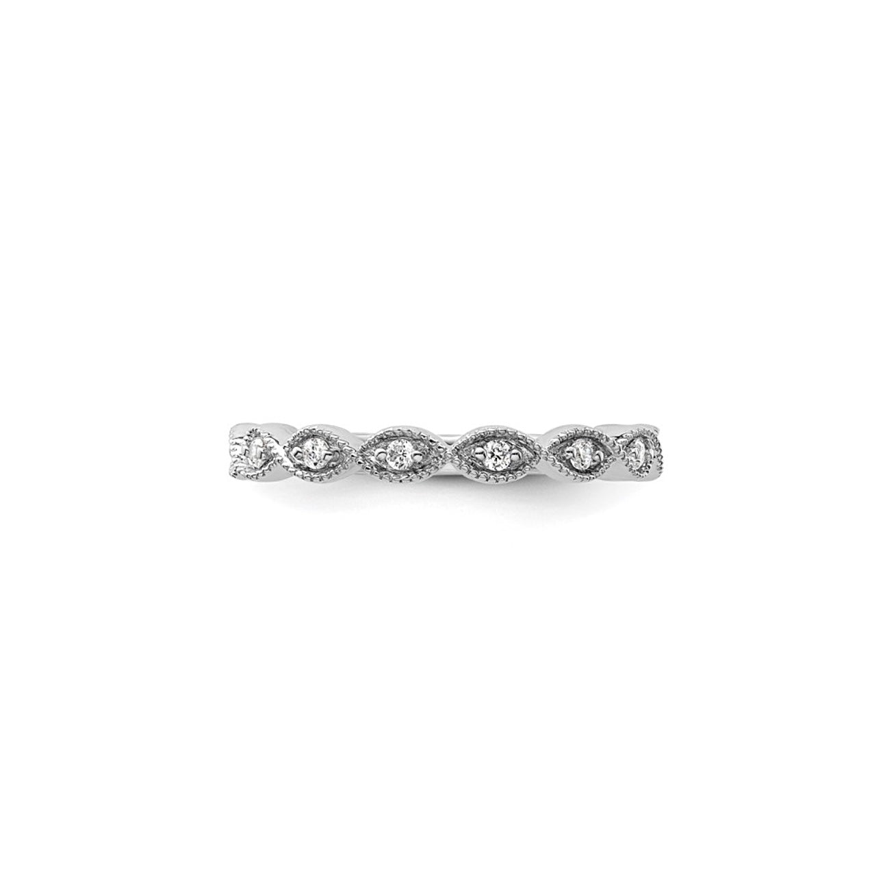 Milgrain Scalloped Diamond Band