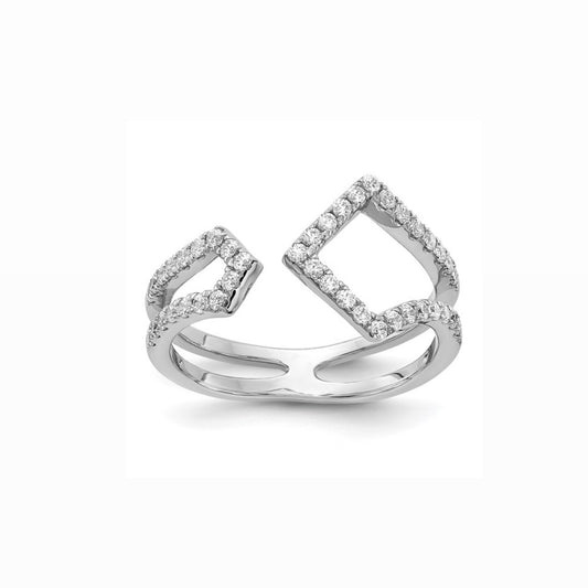 Geometric Open Diamond Ring