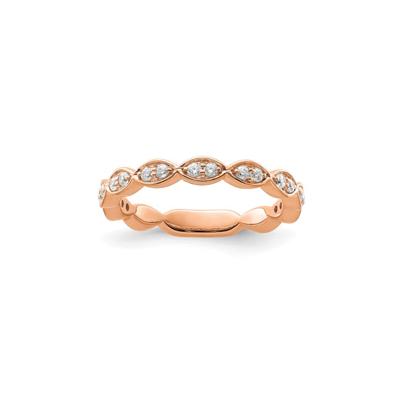 Scalloped Design Diamond Band