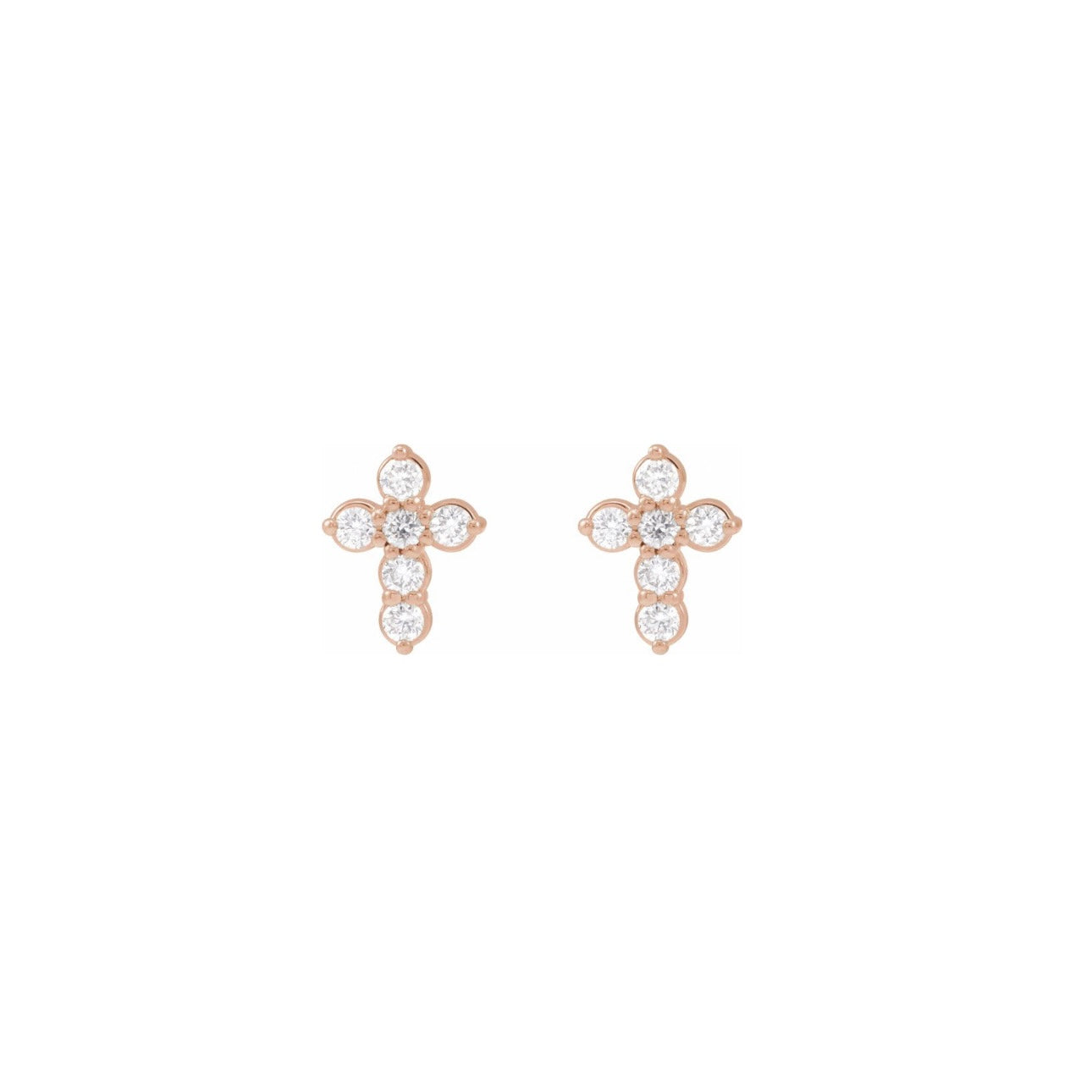 Petite Diamond Cross Studs