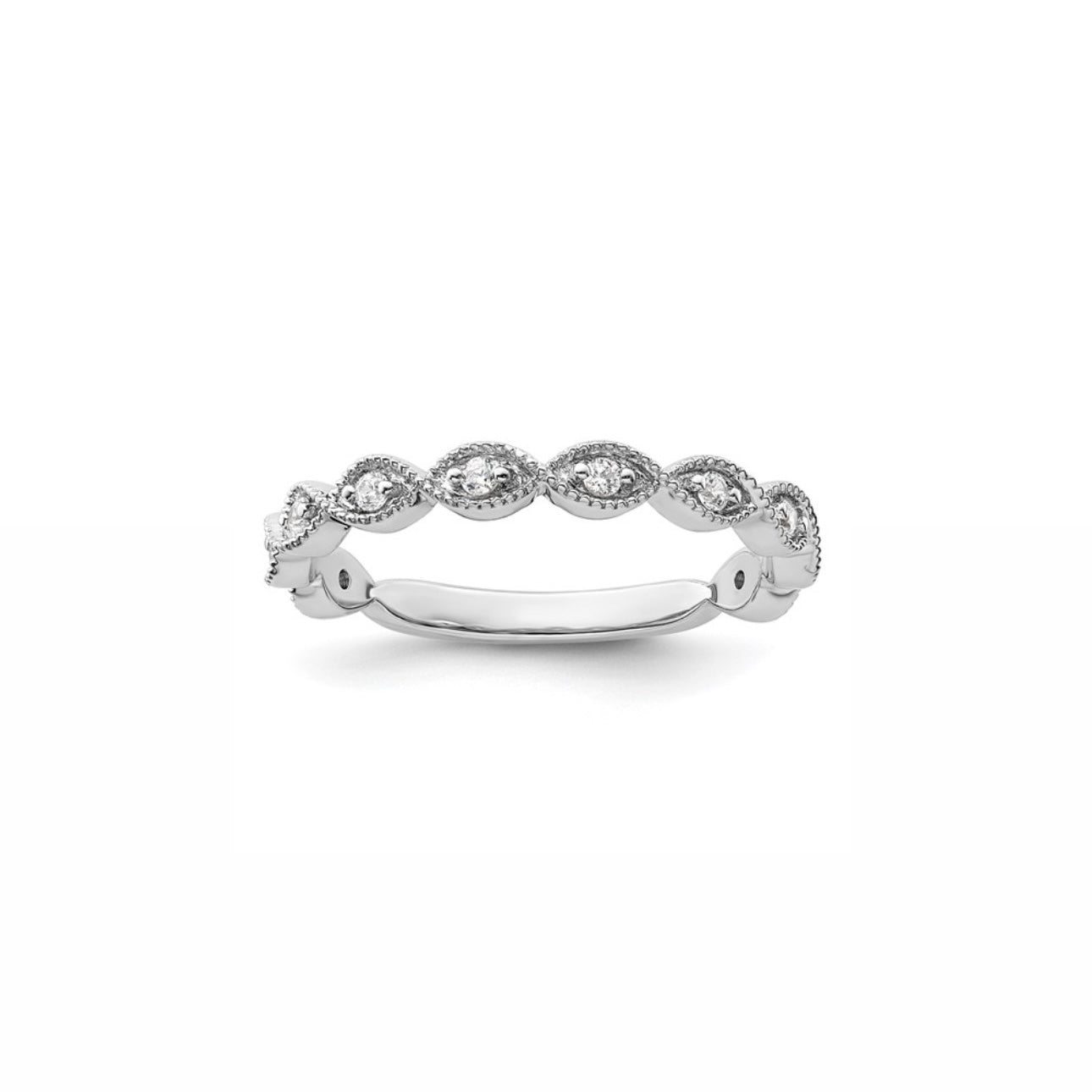 Milgrain Scalloped Diamond Band