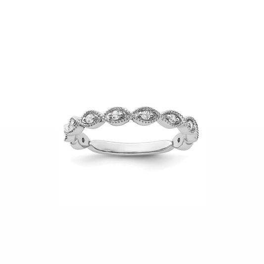 Milgrain Scalloped Diamond Band