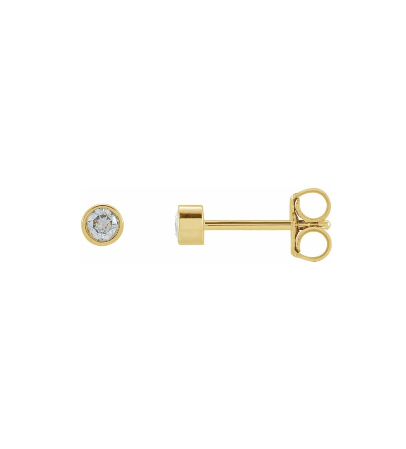 Mini Bezel Round Diamond Studs