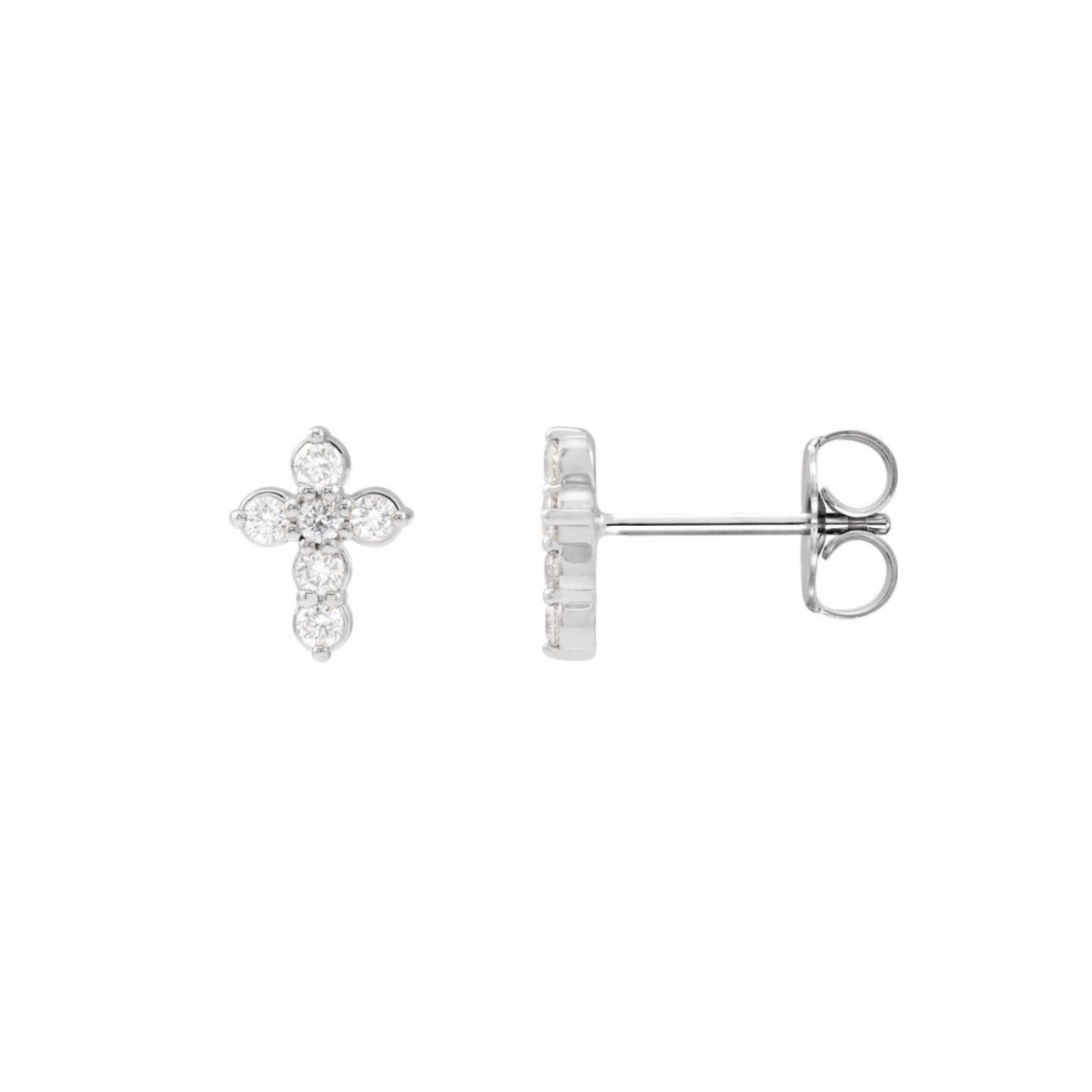 Petite Diamond Cross Studs