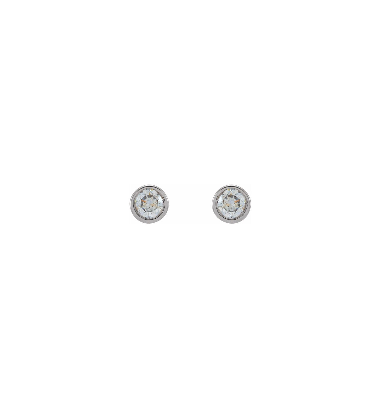 Mini Bezel Round Diamond Studs