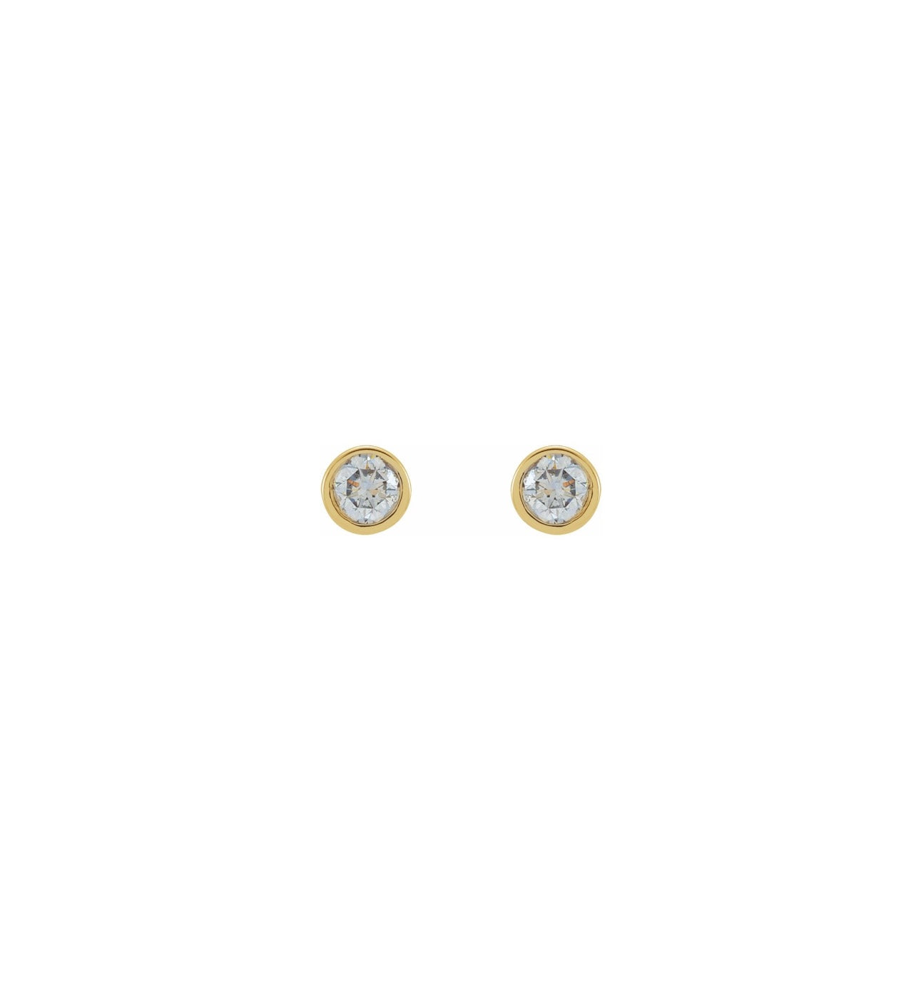 Mini Bezel Round Diamond Studs