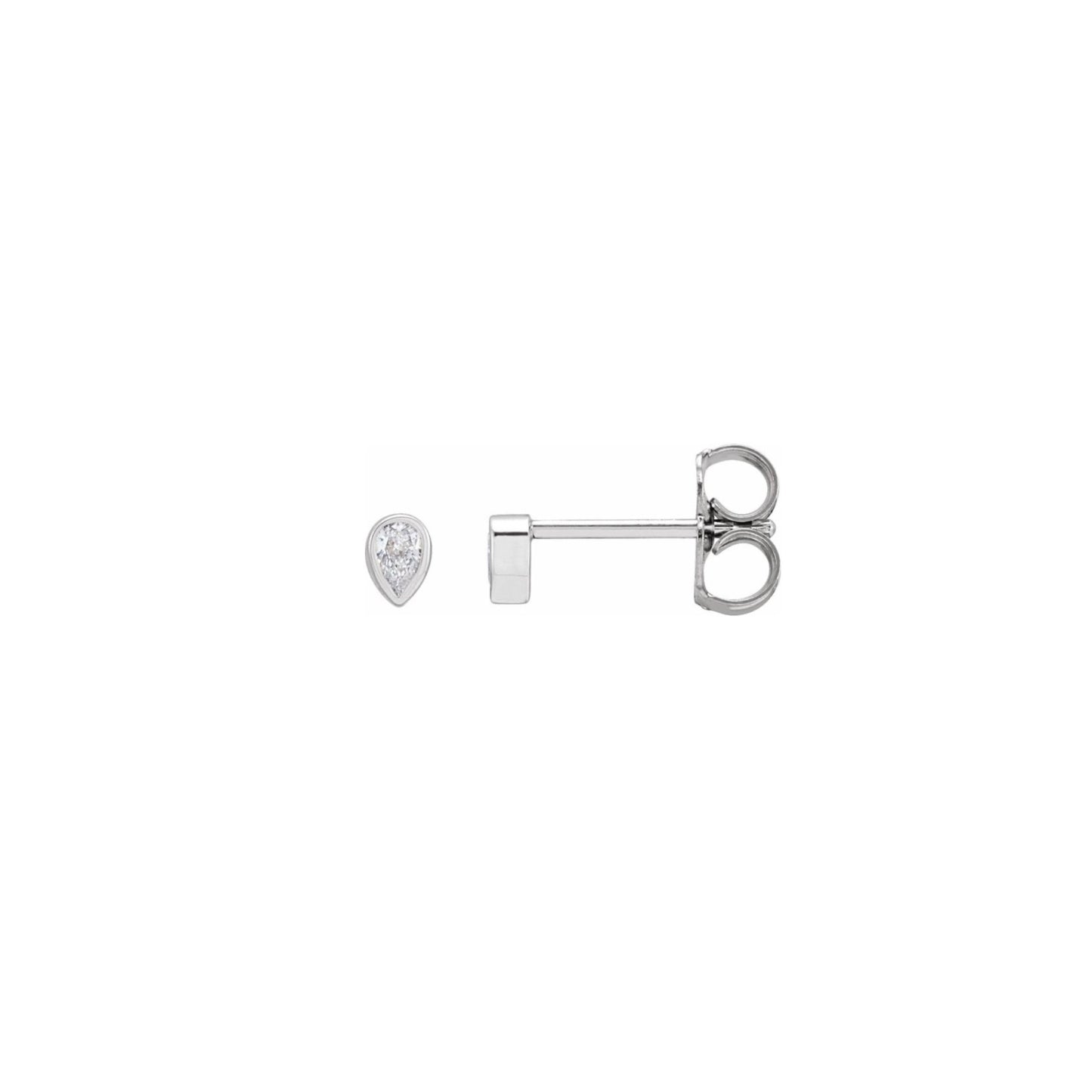 Mini Bezel Pear Diamond Studs