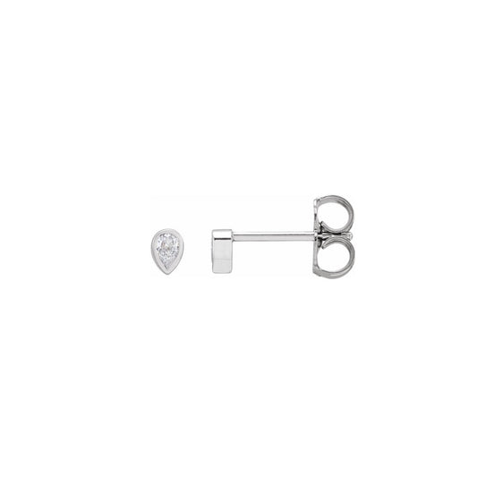 Bezel Pear Diamond Studs