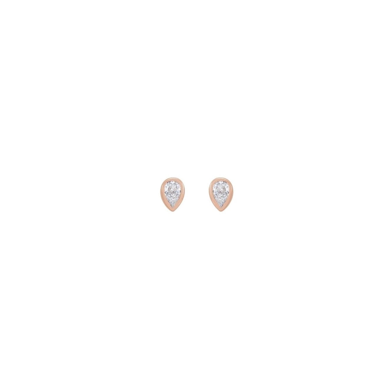 Bezel Pear Diamond Studs