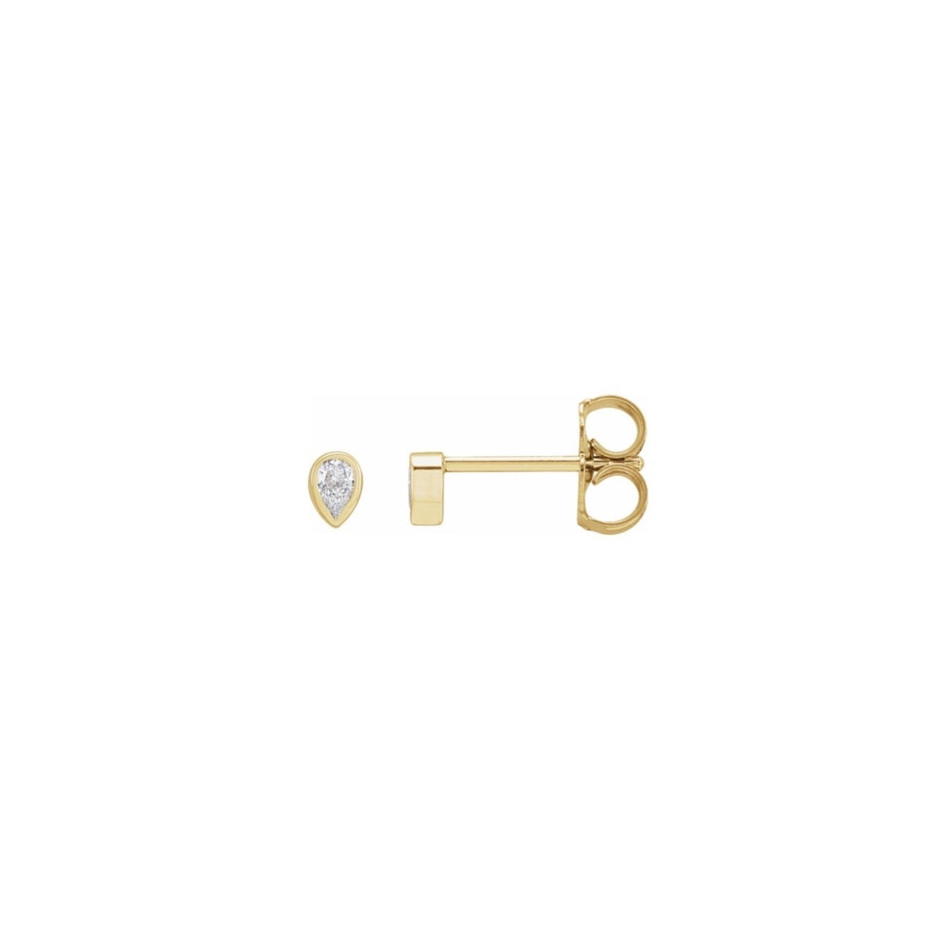 Bezel Pear Diamond Studs