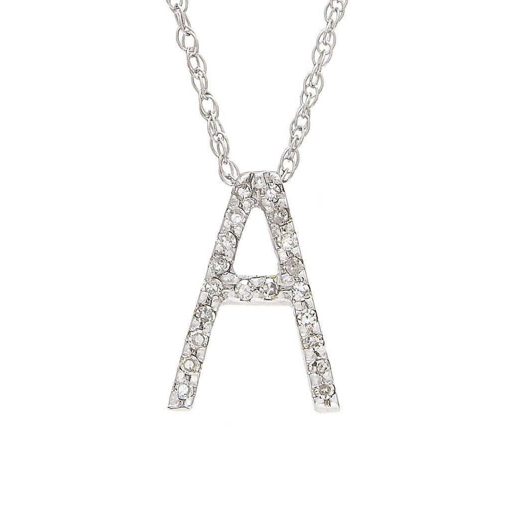 Diamond A Initial Necklace