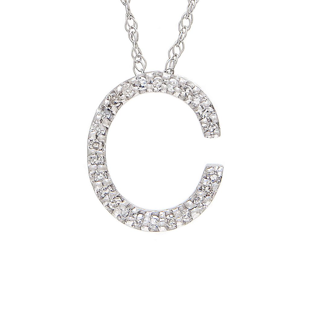 Diamond C Initial Necklace