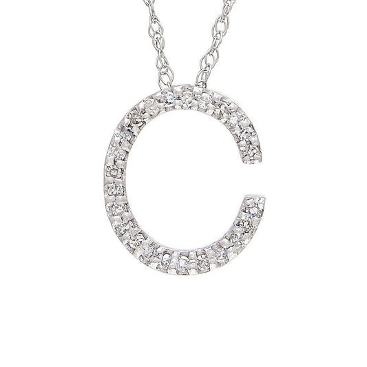 Diamond C Initial Necklace