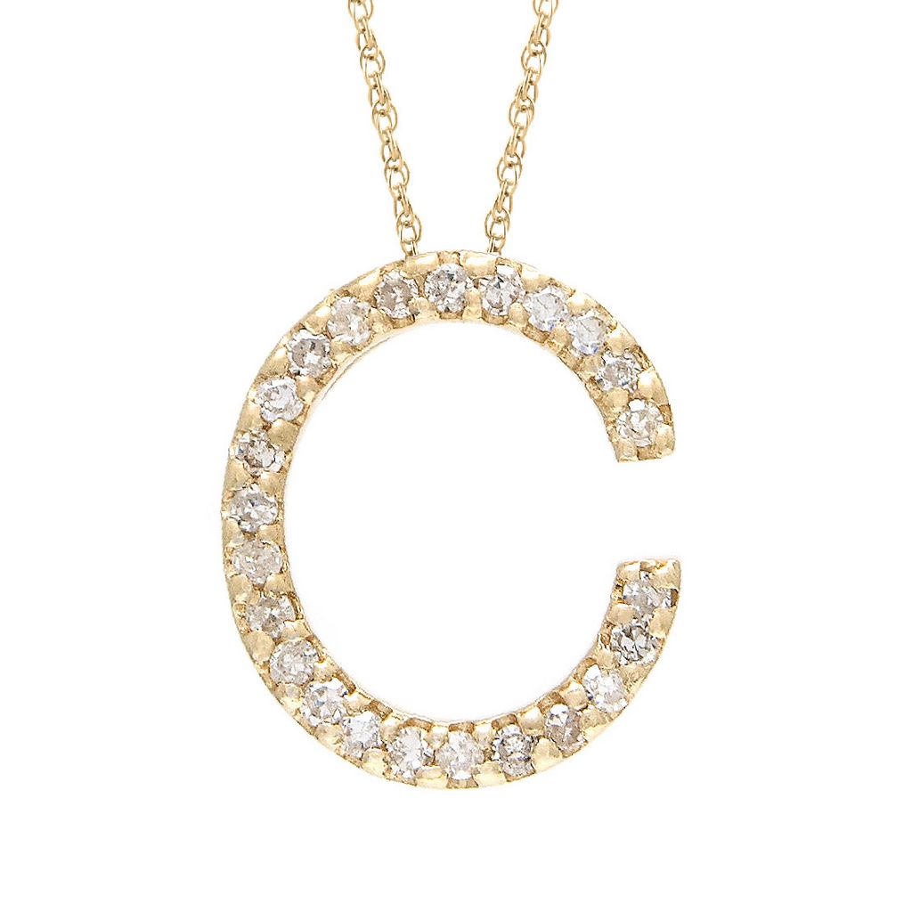 Diamond C Initial Necklace