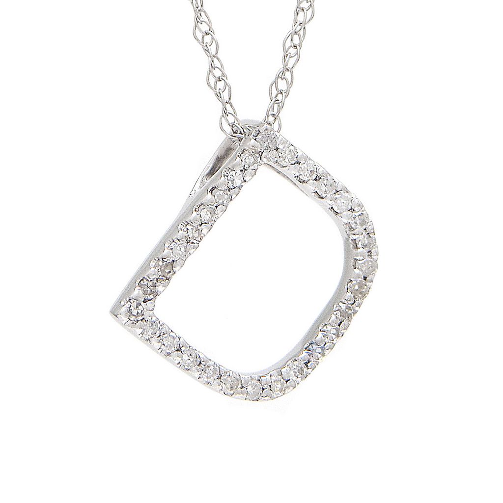 Diamond D Initial Necklace